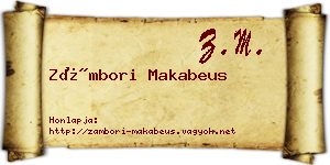 Zámbori Makabeus névjegykártya